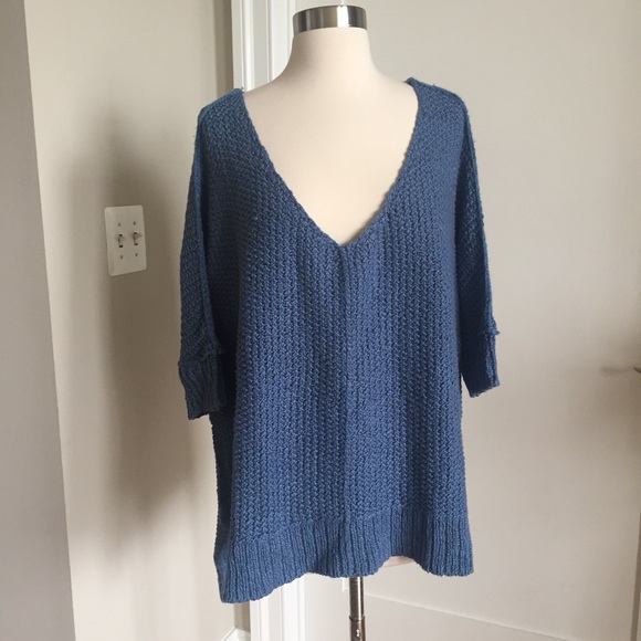 NWOT: FREE PEOPLE Oversized Sweater,Blue, XS - Picture 2 of 7